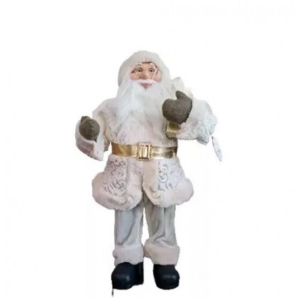 Babbo Natale 60 cm Vestito panna ed Oro